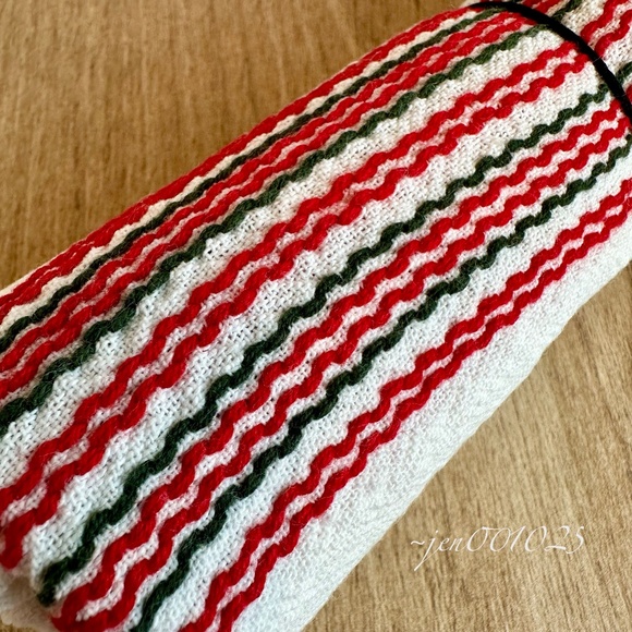 Hearth & Hand Magnolia Christmas Stripe Flour Sack Kitchen Towel White/Green/Red - Picture 6 of 8